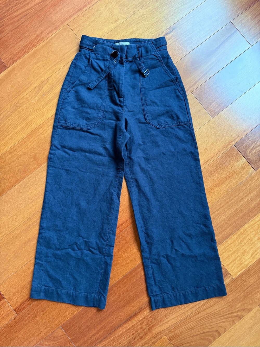 Banana Republic High-Rise Wide Leg Navy Linen Pants